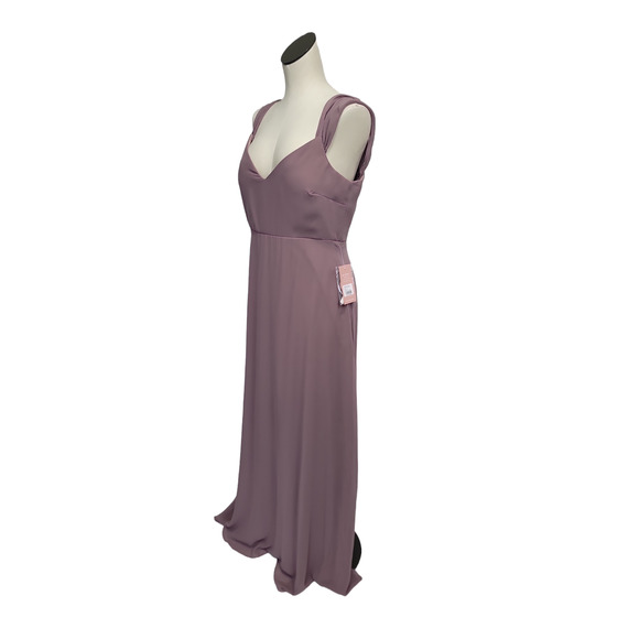 Elegant Mauve Off-Shoulder Maxi Dress - Picture 2 of 11